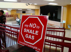 video-Maxime-Daigle-at-public-meeting Maxime Daigle at public meeting speaking against hydro fracking