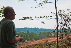 Here’s Pitcock's husband viewing the scene from their property line in August.
