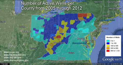 Active Wells per County